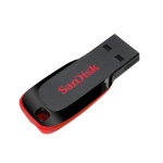 SanDisk Cruzer Blade - Chiavetta USB - 128 GB - USB - nero, rosso